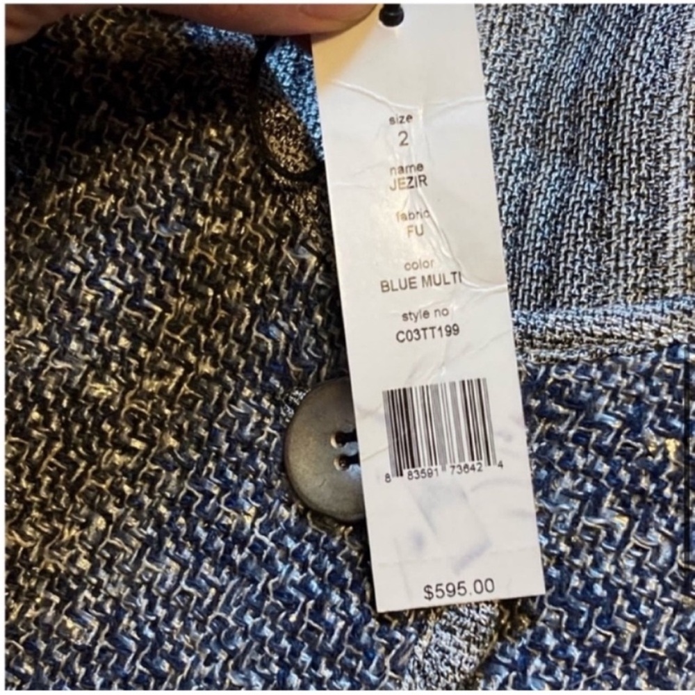 NWT Theyskens' Theory Jezir Blue Multi Blazer Jacket size two - Picture 6 of 13